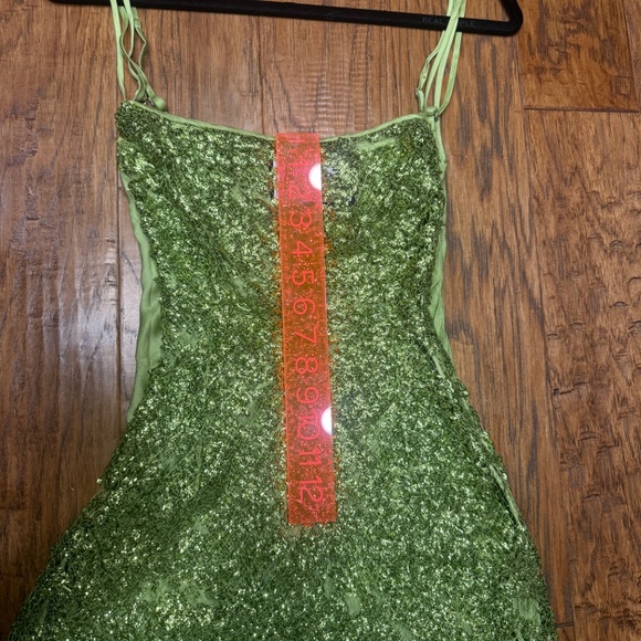 Annie’s Ibiza Green Silk Sequin Mini Dress - Picture 11 of 12